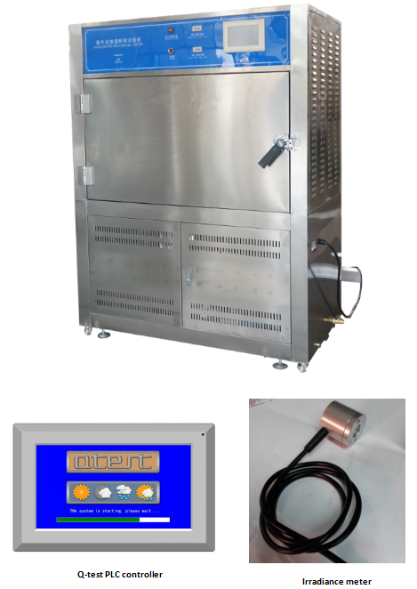 UV Accelerated Weathering Tester , Touch Screen Type Rubber UV Aging Test Chamber